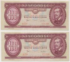 1980. 100Ft (2x) sorszámkövetők T:I