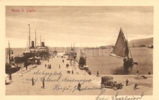 Trieste, Molo S. Carlo, automobile, steamships
