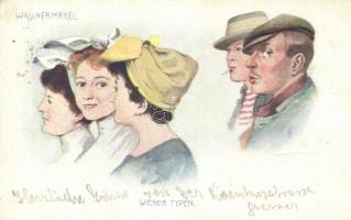 Wiener Typen, Washermädel / People from Vienna, washerwomen, B.K.W.I. 917-1. (EK)