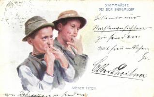 Wiener Typen, Stammgäste bei der Burgmusik/ People from Vienna, Castle music festival visitors, B.K.W.I. 917-18. (b)