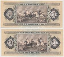 1980. 50Ft "H" sorozat (2x) sorszámkövetők, nyomdai papírránccal T:I