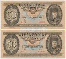 1965. 50Ft (2x) sorszámkövetők T:I- kis hajlások