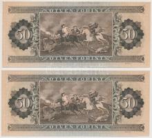 1969. 50Ft (2x) sorszámkövetők, nyomdai papírránccal T:I