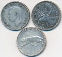 Kanada 1951-1967. 25c Ag (3x) "VI. György" + "II. Erzsébet" T:2,2-
Canada 1951-1...