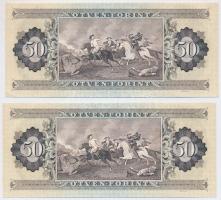 1989. 50Ft (2x) sorszámkövetők, nyomdai papírránccal T:I,I- egyiken kis sarokhajlások