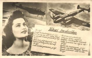 6 db megíratlan Karády dalszöveges képeslap / 6 unused sheet music postcards