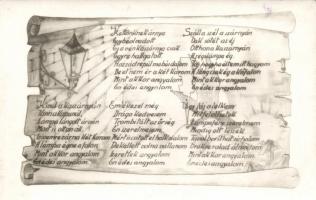 6 db megíratlan Karády dalszöveges képeslap / 6 unused sheet music postcards