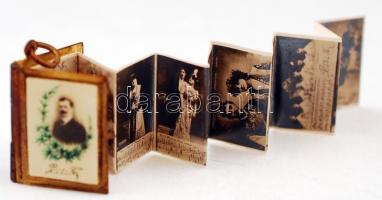 Lehár Ferenc mini leporelló kinyitható fém borítással, 8db képpel /
Lehár mini leporello with 8 pict...