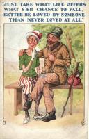 8 db régi, humoros grafikai képeslap / 8 pre-1945 funny art postcards