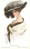 Courting attention / Lady with hat, Reinthal & Newman No. 422. s: Harrison Fisher (EK)