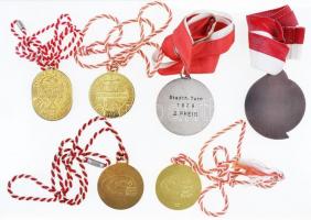 Ausztria 1966-1979. 5db vegyes bronz és fém díj- és emlékérem szalagokkal, közte egy zománcozott T:2...