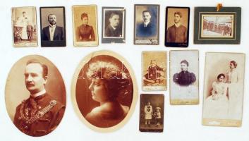 cca 1900 45 db régi keményhátú és portréfotó