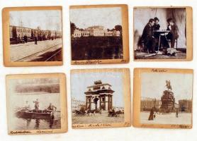 cca 1900 22 db érdekes fotó Oroszországból, némelyik feliratozva, 7,5x7,5 cm