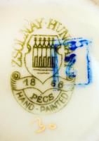 Zsolnay búzavirág mintás mokkás készlet, kézzel festett, jelzett, hibátlan