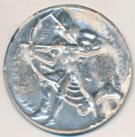 Manno Miltiadesz (1879-1935) 1934. "Magyar Katonai Szemle" fém lemezérem (51mm) T:2