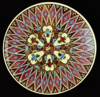 Fischer Károly dísz tál, kézzel festett, jelzett, hibátlan, d:30,5 cm