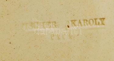 Fischer Károly dísz tál, kézzel festett, jelzett, hibátlan, d:30,5 cm