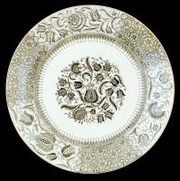 Fischer J Budapest dísz tál, levonó képes, jelzett, hibátlan, d:32 cm