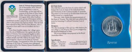 Ausztrália 1985. 10$ Ag "150 éves Victoria állam" dísztokban tanúsítvánnyal T:1
Australia ...