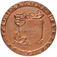 1947. "Magyar Evezős Szövetség - Négyes 1947. II. hely" Br díjérem (50mm) T:2 vékony reped...