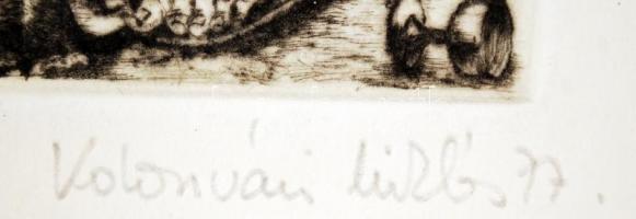 Kolozsvári G. Miklós (1950-): Talpalávaló. Rézkarc, papír, jelzett, 14,5×9,5 cm