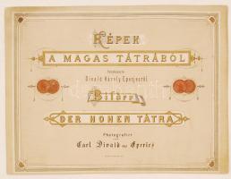 cca 1880-1890 Képek A Magas-Tátrából, fényképezte Divald Károly Eperjesről album előlap, 32x24 cm