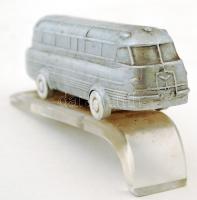 Régi fém Ikarus busz modell talapzaton, 18x6x9 cm