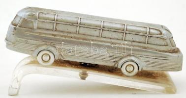Régi fém Ikarus busz modell talapzaton, 18x6x9 cm