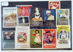 12 db konyhaművészettel kapcsolatos levélzáró (Dr. Oetker's, Hoffmann stb.)