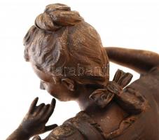 Emile Bruchon után: Sourde oreille (süket fül). Bronzírozott spiáter, repedésekkel, jelzett, kopott,...