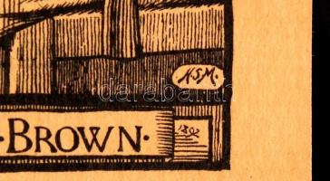 HSM jelzéssel: Ex libris Iames Roberts Brown, papír, fametszet, 7×5 cm