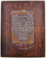 1958. "BEAC (Budapesti Egyetemi Atlétikai Club) 1898-1958" Br plakett fa talpon (120x96mm) T:2-