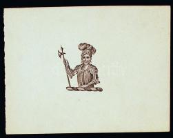 Jelzés nélkül: 2 db klisé: címer és fegyveres őr, klisé, papír, 7×5 és 11×8,5 cm