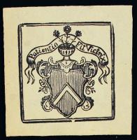 Jelzés nélkül: Patientia fit victrix, családi címer, fametszet, papír, 5×4 cm