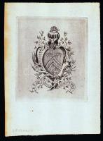 Jelzés nélkül: Leclerq családi címer, rézkarc, papír, 9×7,5 cm