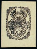 Jelzés nélkül: Családi címer, fametszet, papír, 8,5×6 cm