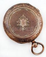 cca 1880 Ancre Ligne Droite kulcsos, duplafedeles ezüst zsebóra, szép állapotban, de üveg nélkül, Kü...