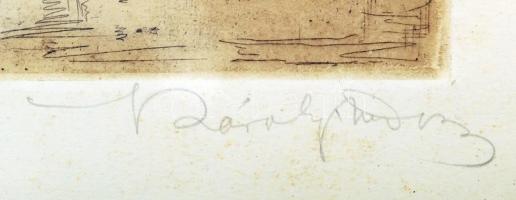 Károly Andor (1894-?): Palazzo Ca'Dora. Velence. Rézkarc, papír, jelzett, üvegezett keretben, 1...