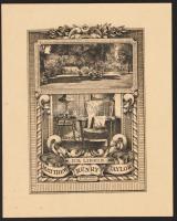 J. W. S. jelzéssel: Ex libris Matthew Henry Taylor, rézmetszet, papír, 9,5×7,5 cm