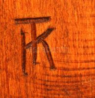 TK jelzéssel: Töviskoszorús Krisztus-fej, fa faragás, 19,5×16 cm