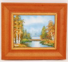 Madarász Zoltán (Vogler): Vízpart. Olaj, vászon, jelzett, keretben, 20×25 cm