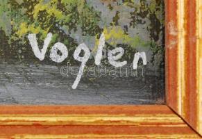 Madarász Zoltán (Vogler): Vízparti házikó. Olaj, vászon, jelzett, keretben, 20×25 cm