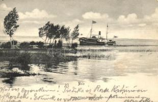 Siófok, Móló, Baross gőzös, kiadja Ellinger Ede