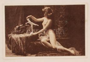 Akt szoborral, 18x12 cm / Nude picture, 18x12 cm