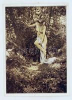 Akt kendővel, 16x12 cm / Nude picture, 16x12 cm