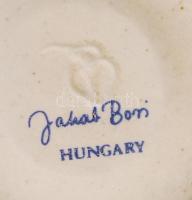 Jakab Bori (1933-): Kis váza, mázas kerámia, jelzett, hibátlan, m:16 cm