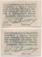 1916. 2f + 8f "Hadsegélyező Hivatal" T:I-
