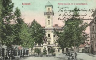 Komárom, Klapka tér, kiadja Laky Béla / square, town hall