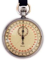 Doxa stopper zsebóra, számlapon apró repedés, müködik, jelzett, fém tokos,