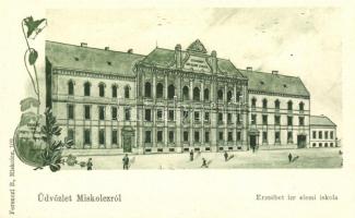 Miskolc, Erzsébet izraelita elemi iskola, floral